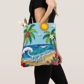 Tote Bag Palmiers sur la plage Personnalisé (De près)