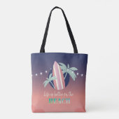 Tote Bag Palmiers, Surf, Plage String Lights (Dos)
