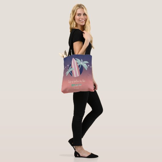 Tote Bag Palmiers, Surf, Plage String Lights (Sur le modèle)