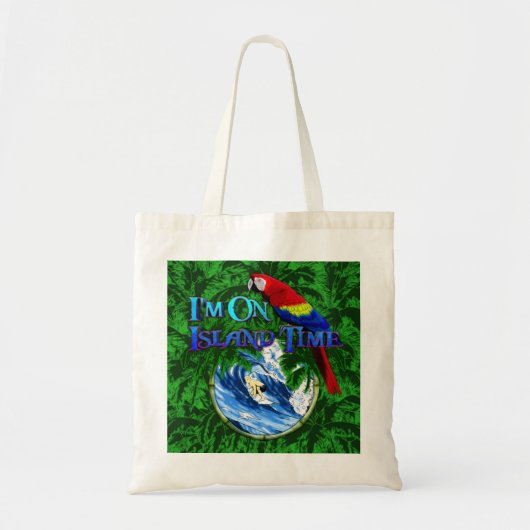 Tote Bag Palmiers surfants de temps d'île (Devant)