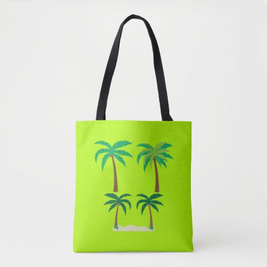Tote Bag Palmiers, tilleul vert été (Devant)