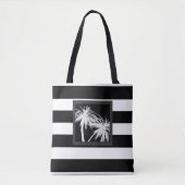 Tote Bag Palmiers tropicaux Noir & Blanc Moderne Chic (Devant)