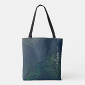 Tote Bag Palmiers vert foncé motif feuille (Dos)