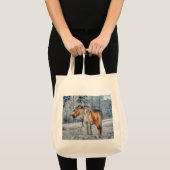Tote Bag Palomino Pinto Stallion et neige hiver thème (Devant (produit))