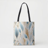 Tote Bag Pampas Bleu Et Or (Devant)