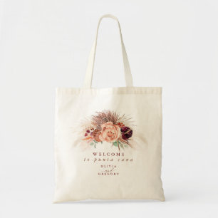 Tote Bag Pampas Grass Floral Terracotta Mariage