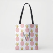 Tote Bag Pamplemousse Pailleté Rose Monogrammé (Devant)