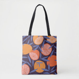 Tote Bag Pamplemousse Vintage, Motif de fruits tropicaux.