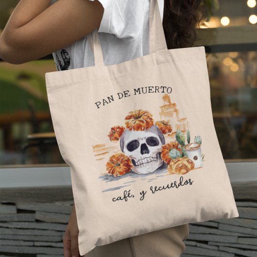 Tote Bag Pan de Muerto | Café y Recuerdos Día de Muertos