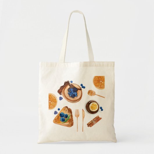 Tote Bag Pancakes Moderne Cuisine Beauté Petit déjeuner (Devant)