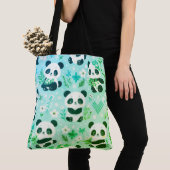 Tote Bag Panda Bear Motif Vert Imprimer (De près)