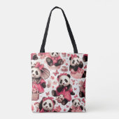 Tote Bag Panda bébé vintage mignonne sans joint (Dos)