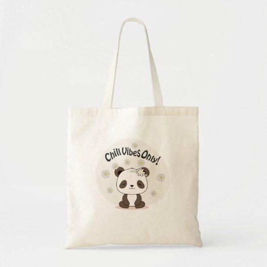 Tote Bag Panda Chill 2 Chill Vibes Only! (Devant)