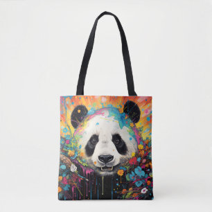 Tote Bag Panda Colorful Animal Enchanter
