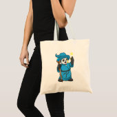 Tote Bag Panda comme Assistant avec baguette magique (Devant (produit))