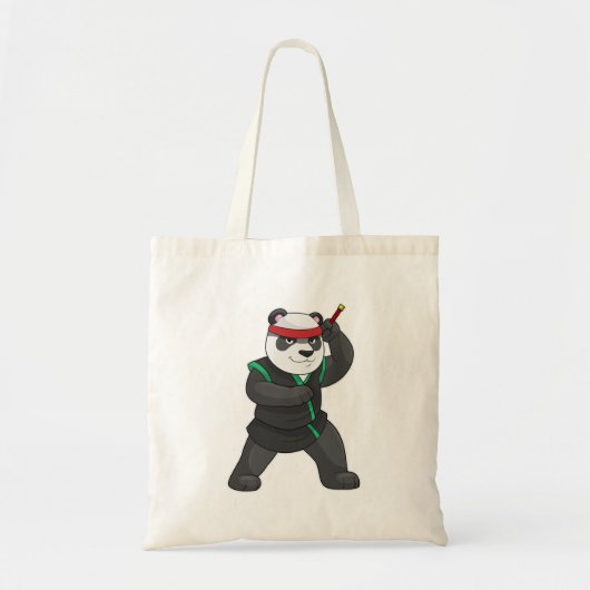 Tote Bag Panda comme Ninja en costume (Devant)