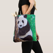 Tote Bag Panda dans une peinture d'arbre (De près)