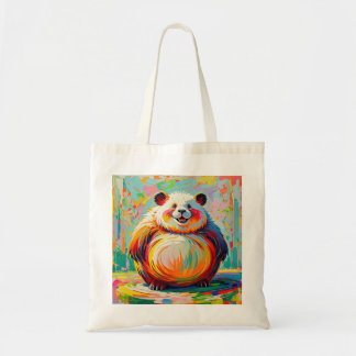 Tote Bag Panda d'ours géant abstrait coloré design