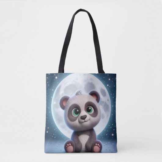 Tote Bag Panda Dreams sur la Lune (Devant)