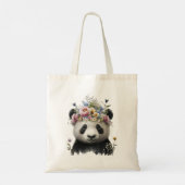 Tote Bag Panda Floral Aquarelle Cute (Dos)
