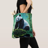 Tote Bag Panda géant dans la forêt de Bambou vert (De près)