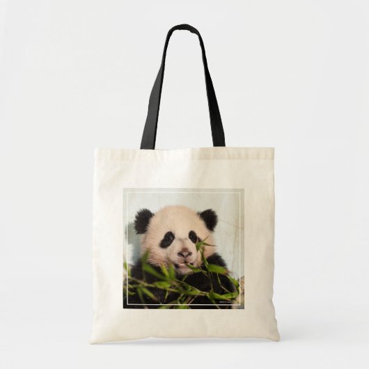 Tote Bag Panda géant penché contre le mur (Devant)