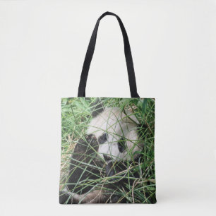 Tote Bag Panda géant se cachant dans l'herbe