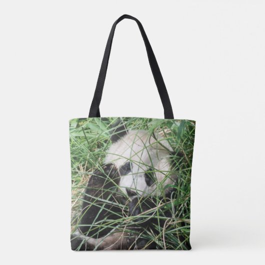 Tote Bag Panda Géant Se Cache Dans L'Herbe (Dos)