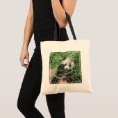 Tote Bag Panda Géant Se Cache Dans L'Herbe (Devant (produit))