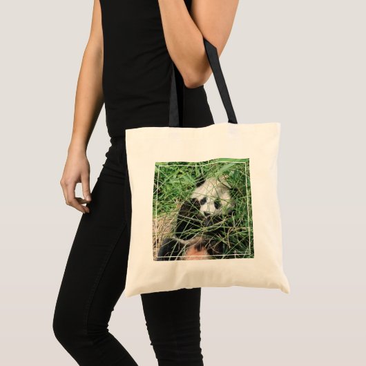 Tote Bag Panda Géant Se Cache Dans L'Herbe (Devant (produit))