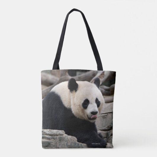 Tote Bag Panda géant sur les rochers (Dos)