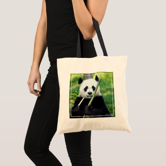 Tote Bag Panda géant tenant du bambou (Devant (produit))
