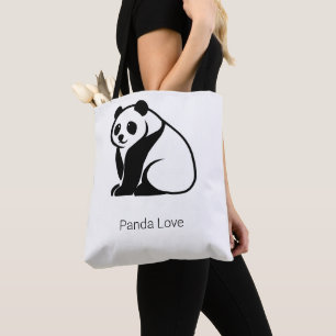 Tote Bag Panda Géométrique Minimaliste