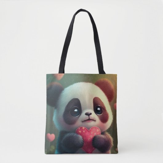 Tote Bag Panda Heart (2 face) : (Devant)