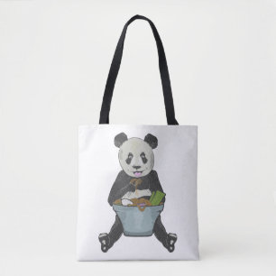 Tote Bag Panda mangeant un bol de nouilles