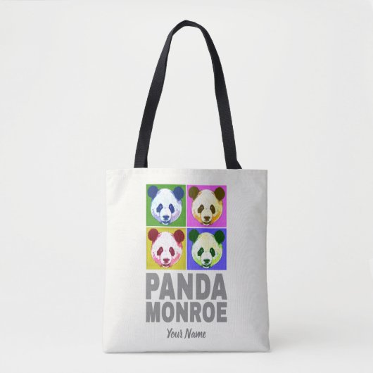 Tote Bag Panda Monroe Ours Pop Art Portrait (Devant)