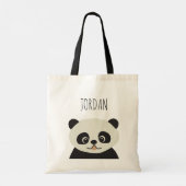 Tote Bag Panda Pal : Illustration personnalisée de Panda Fo (Dos)