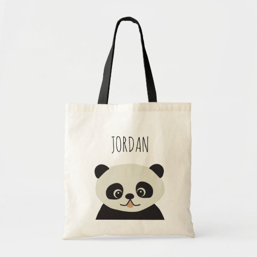 Tote Bag Panda Pal : Illustration personnalisée de Panda Fo (Devant)