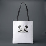 Tote Bag Panda Peeking Cute adorable Drôle animal caricatur<br><div class="desc">Panda Peeking Cute Adorable Drôle Animale Drôle Illustration De Style Dessin. Une jolie illustration ludique mettant en vedette nos amis animaux.</div>