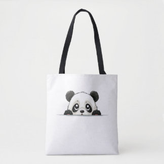 Tote Bag Panda Peeking Cute adorable Drôle animal caricatur
