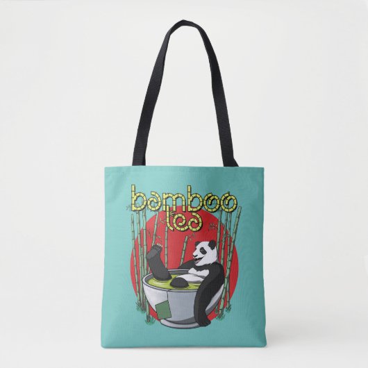 Tote Bag Panda pour boire du thé en bambou (Devant)