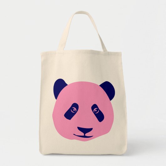 Tote Bag Panda - rose et bleu (Devant)