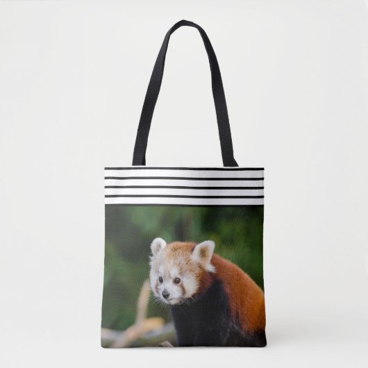 Tote Bag Panda rouge mignonne Blancs noir et blanc (Devant)