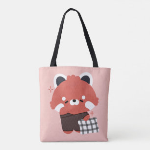 Tote Bag Panda rouge mignonne dorée