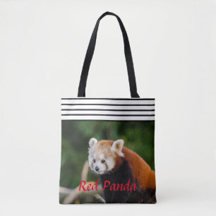 Tote Bag Panda roux chic rayé