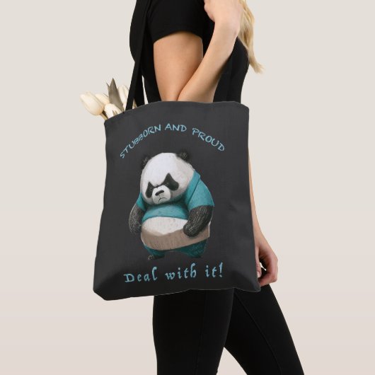 Tote Bag Panda Têtu Devoir Avec Elle Mignonne Adorable Drôl (De près)