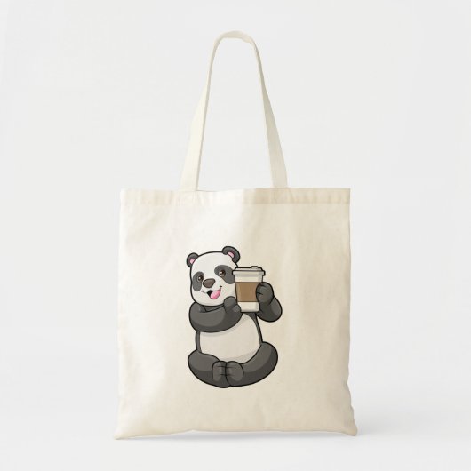 Tote Bag Panda with Coffee to go (Devant)