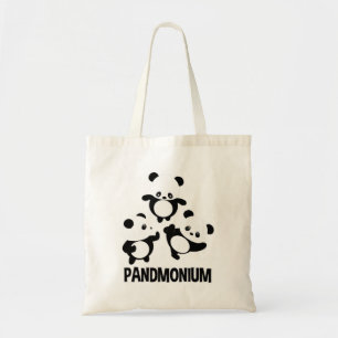 Tote Bag Pandamonium TShirt Funny Panda Bear Pun Tee