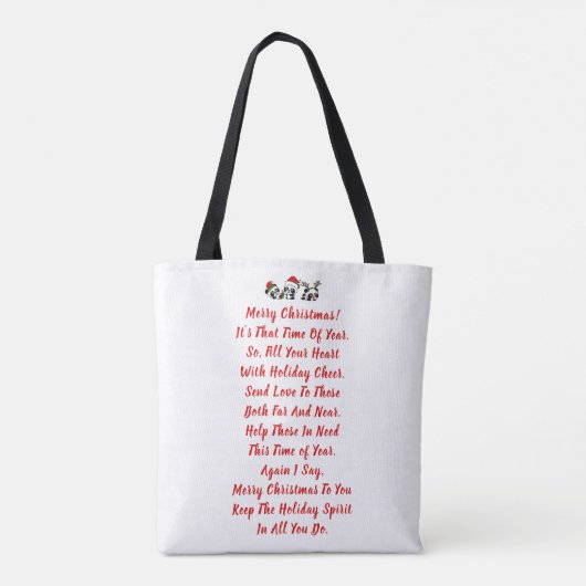Tote Bag Pandas de Noël personnalisés (Dos)