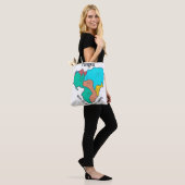 Tote Bag Pangea Continents Câlinant Multicolore (Sur le modèle)